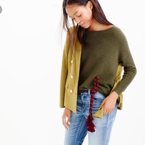 Olive green cashmere ribbed sweater